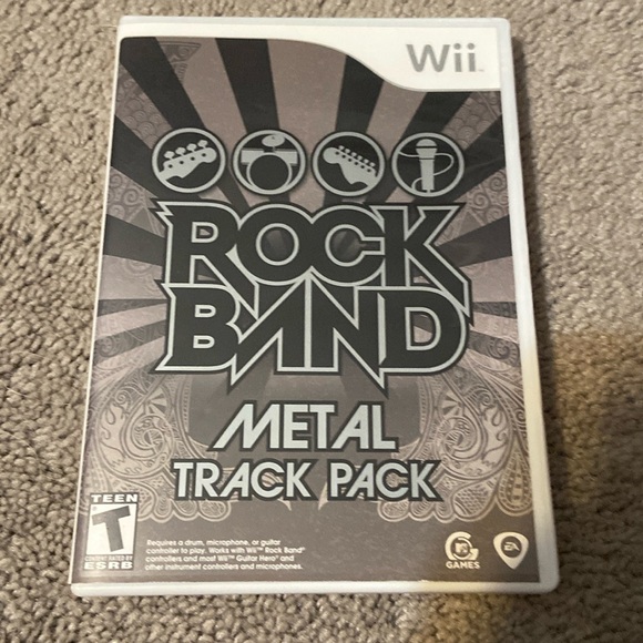 Rock Band Metal Track Pack Nintendo Wii Authentic Case, Disc and Booklet - Picture 1 of 6